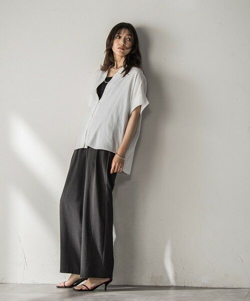 MAYSON GREY / メイソングレイ シャツ・ブラウス | 【WEB限定】バンドカラーリネンライクシャツ≪洗濯機で洗える≫ | 詳細5