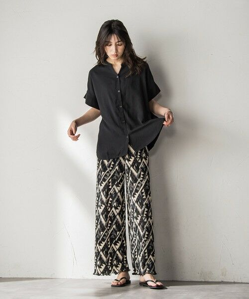 MAYSON GREY / メイソングレイ シャツ・ブラウス | 【WEB限定】バンドカラーリネンライクシャツ≪洗濯機で洗える≫ | 詳細10