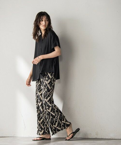 MAYSON GREY / メイソングレイ シャツ・ブラウス | 【WEB限定】バンドカラーリネンライクシャツ≪洗濯機で洗える≫ | 詳細11