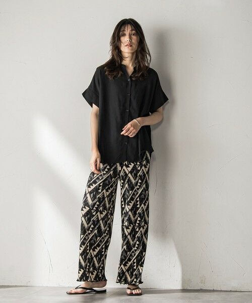 MAYSON GREY / メイソングレイ シャツ・ブラウス | 【WEB限定】バンドカラーリネンライクシャツ≪洗濯機で洗える≫ | 詳細12