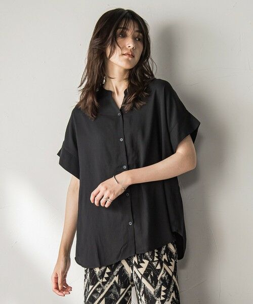 MAYSON GREY / メイソングレイ シャツ・ブラウス | 【WEB限定】バンドカラーリネンライクシャツ≪洗濯機で洗える≫ | 詳細7