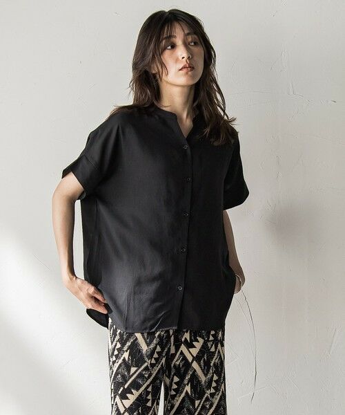 MAYSON GREY / メイソングレイ シャツ・ブラウス | 【WEB限定】バンドカラーリネンライクシャツ≪洗濯機で洗える≫ | 詳細8