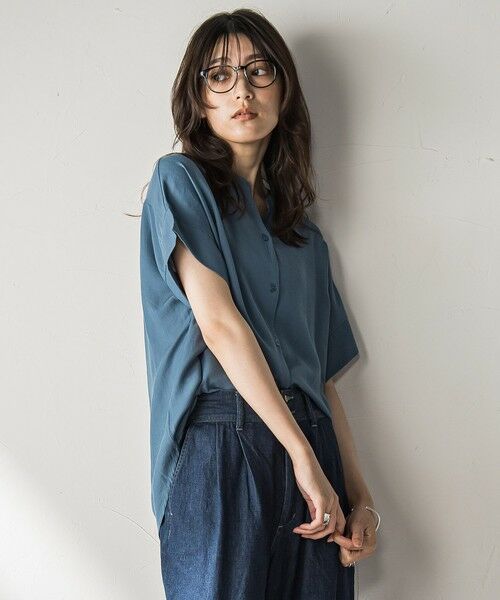 MAYSON GREY / メイソングレイ シャツ・ブラウス | 【WEB限定】バンドカラーリネンライクシャツ≪洗濯機で洗える≫ | 詳細14