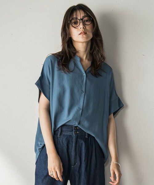 MAYSON GREY / メイソングレイ シャツ・ブラウス | 【WEB限定】バンドカラーリネンライクシャツ≪洗濯機で洗える≫ | 詳細15