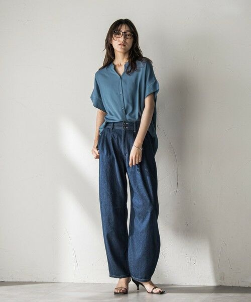 MAYSON GREY / メイソングレイ シャツ・ブラウス | 【WEB限定】バンドカラーリネンライクシャツ≪洗濯機で洗える≫ | 詳細18