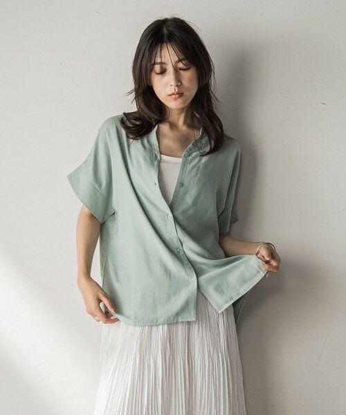 MAYSON GREY / メイソングレイ シャツ・ブラウス | 【WEB限定】バンドカラーリネンライクシャツ≪洗濯機で洗える≫ | 詳細21