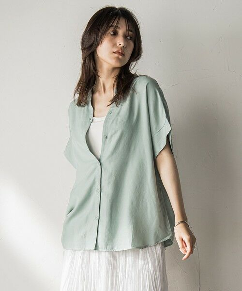 MAYSON GREY / メイソングレイ シャツ・ブラウス | 【WEB限定】バンドカラーリネンライクシャツ≪洗濯機で洗える≫ | 詳細23