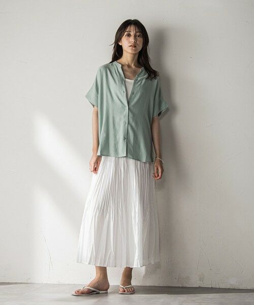 MAYSON GREY / メイソングレイ シャツ・ブラウス | 【WEB限定】バンドカラーリネンライクシャツ≪洗濯機で洗える≫ | 詳細24