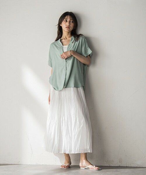 MAYSON GREY / メイソングレイ シャツ・ブラウス | 【WEB限定】バンドカラーリネンライクシャツ≪洗濯機で洗える≫ | 詳細25