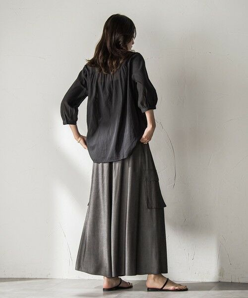 MAYSON GREY / メイソングレイ シャツ・ブラウス | 【WEB限定】バンドカラー楊柳7分袖シャツ≪洗濯機で洗える≫ | 詳細11