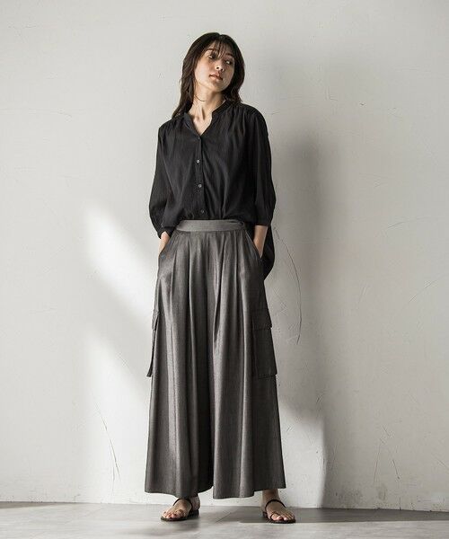 MAYSON GREY / メイソングレイ シャツ・ブラウス | 【WEB限定】バンドカラー楊柳7分袖シャツ≪洗濯機で洗える≫ | 詳細9