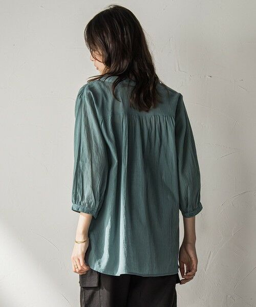 MAYSON GREY / メイソングレイ シャツ・ブラウス | 【WEB限定】バンドカラー楊柳7分袖シャツ≪洗濯機で洗える≫ | 詳細15