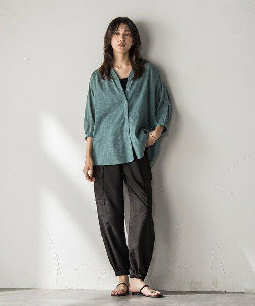 MAYSON GREY / メイソングレイ シャツ・ブラウス | 【WEB限定】バンドカラー楊柳7分袖シャツ≪洗濯機で洗える≫ | 詳細16