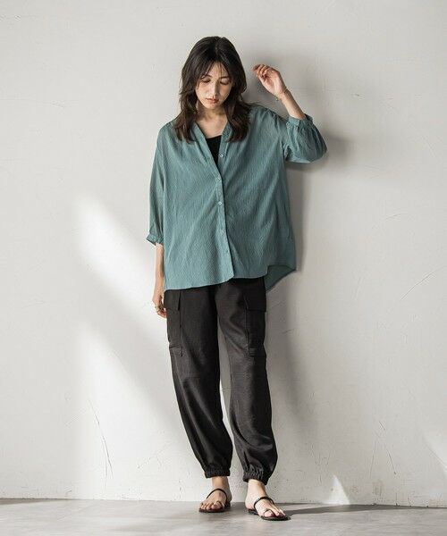 MAYSON GREY / メイソングレイ シャツ・ブラウス | 【WEB限定】バンドカラー楊柳7分袖シャツ≪洗濯機で洗える≫ | 詳細17