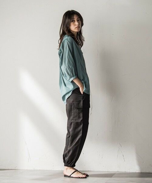 MAYSON GREY / メイソングレイ シャツ・ブラウス | 【WEB限定】バンドカラー楊柳7分袖シャツ≪洗濯機で洗える≫ | 詳細18