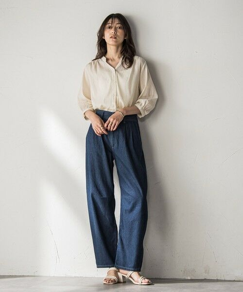 MAYSON GREY / メイソングレイ シャツ・ブラウス | 【WEB限定】バンドカラー楊柳7分袖シャツ≪洗濯機で洗える≫ | 詳細28