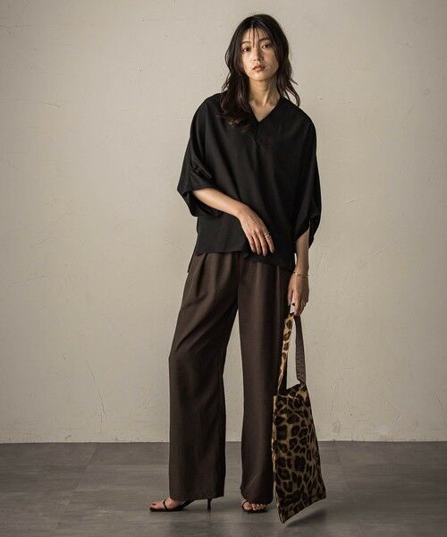 MAYSON GREY / メイソングレイ シャツ・ブラウス | タックワイドスリーブVネックドルマンブラウス≪手洗い可能≫ | 詳細5