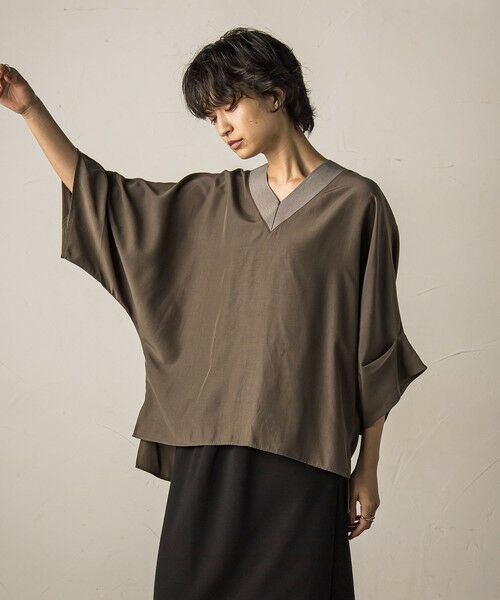 MAYSON GREY / メイソングレイ シャツ・ブラウス | タックワイドスリーブVネックドルマンブラウス≪手洗い可能≫ | 詳細19