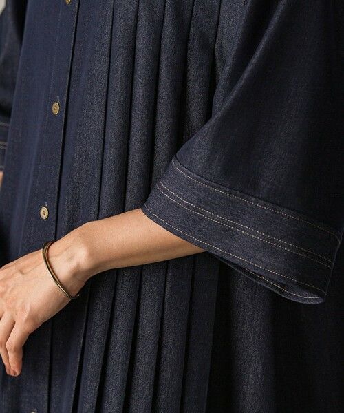 MAYSON GREY / メイソングレイ ロング・マキシ丈ワンピース | アシンメトリープリーツシャツワンピース≪洗濯機で洗える≫ | 詳細6