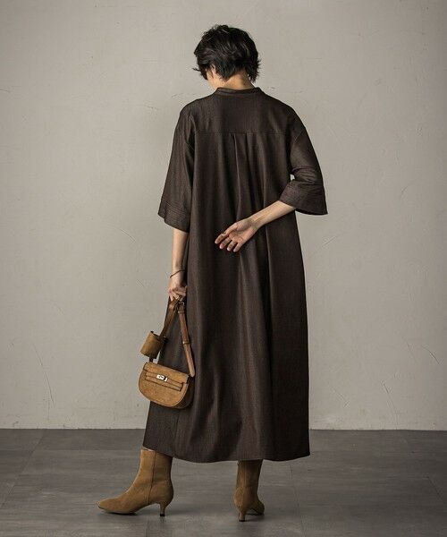 MAYSON GREY / メイソングレイ ロング・マキシ丈ワンピース | アシンメトリープリーツシャツワンピース≪洗濯機で洗える≫ | 詳細9