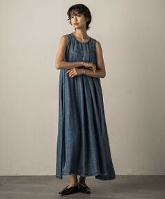 MAYSON GREY / メイソングレイ ロング・マキシ丈ワンピース | 揺れるデニムタックフレアワンピース≪洗濯機で洗える≫
