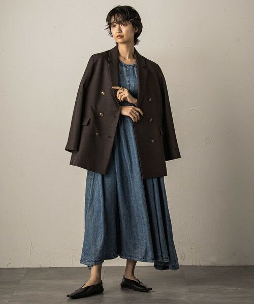 MAYSON GREY / メイソングレイ ロング・マキシ丈ワンピース | 揺れるデニムタックフレアワンピース≪洗濯機で洗える≫ | 詳細6