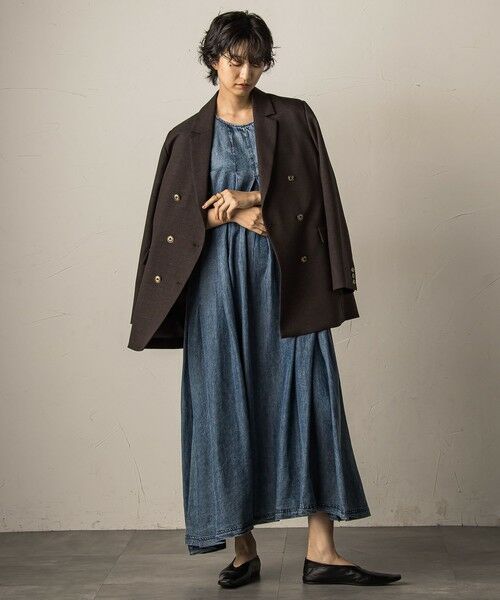 MAYSON GREY / メイソングレイ ロング・マキシ丈ワンピース | 揺れるデニムタックフレアワンピース≪洗濯機で洗える≫ | 詳細7