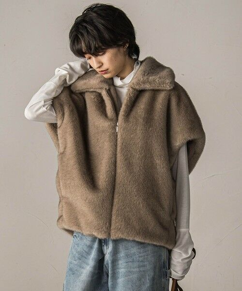 MAYSON GREY / メイソングレイ ダウンジャケット・ベスト | グラデーションフェイクファージレ | 詳細2