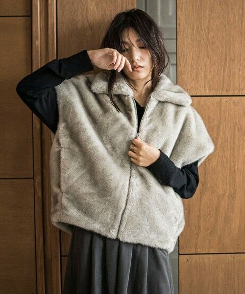 MAYSON GREY / メイソングレイ ダウンジャケット・ベスト | グラデーションフェイクファージレ | 詳細14