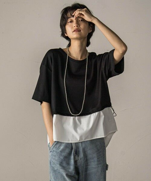 MAYSON GREY / メイソングレイ カットソー | 【WEB限定】シャツレイヤード風プルオーバー≪手洗い可能≫ | 詳細2