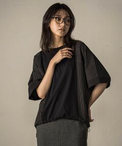 MAYSON GREY / メイソングレイ カットソー | ストライプドッキングフロントドロストプルオーバー≪洗濯機で洗える≫