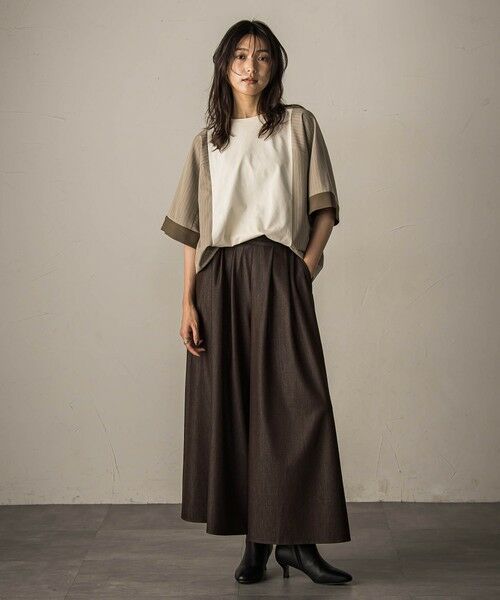 MAYSON GREY / メイソングレイ カットソー | ストライプドッキングフロントドロストプルオーバー≪洗濯機で洗える≫ | 詳細4