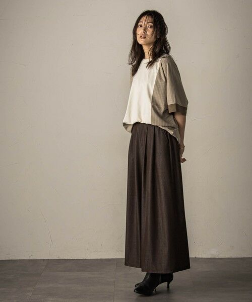 MAYSON GREY / メイソングレイ カットソー | ストライプドッキングフロントドロストプルオーバー≪洗濯機で洗える≫ | 詳細5