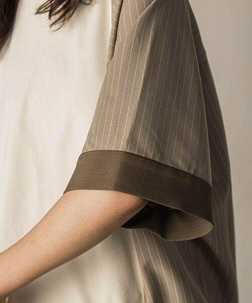 MAYSON GREY / メイソングレイ カットソー | ストライプドッキングフロントドロストプルオーバー≪洗濯機で洗える≫ | 詳細6