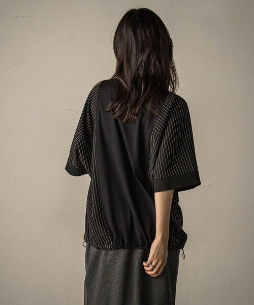 MAYSON GREY / メイソングレイ カットソー | ストライプドッキングフロントドロストプルオーバー≪洗濯機で洗える≫ | 詳細9