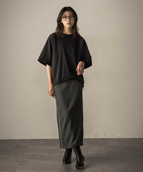 MAYSON GREY / メイソングレイ カットソー | ストライプドッキングフロントドロストプルオーバー≪洗濯機で洗える≫ | 詳細10