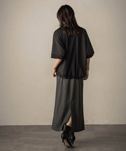 MAYSON GREY / メイソングレイ カットソー | ストライプドッキングフロントドロストプルオーバー≪洗濯機で洗える≫ | 詳細11