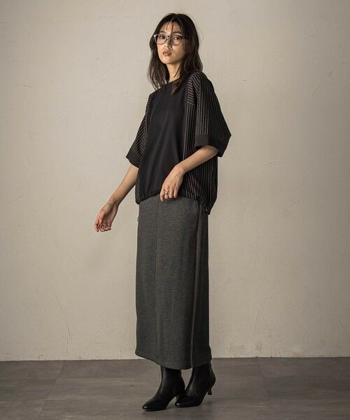 MAYSON GREY / メイソングレイ カットソー | ストライプドッキングフロントドロストプルオーバー≪洗濯機で洗える≫ | 詳細12