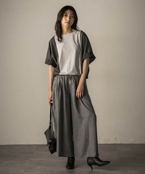 MAYSON GREY / メイソングレイ カットソー | ストライプドッキングフロントドロストプルオーバー≪洗濯機で洗える≫ | 詳細22