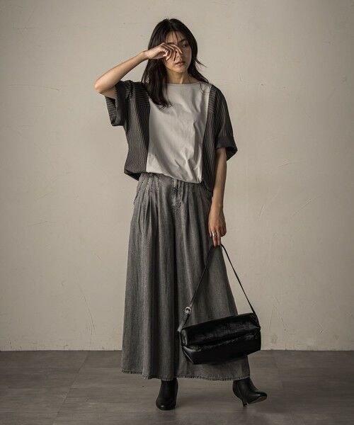 MAYSON GREY / メイソングレイ カットソー | ストライプドッキングフロントドロストプルオーバー≪洗濯機で洗える≫ | 詳細23