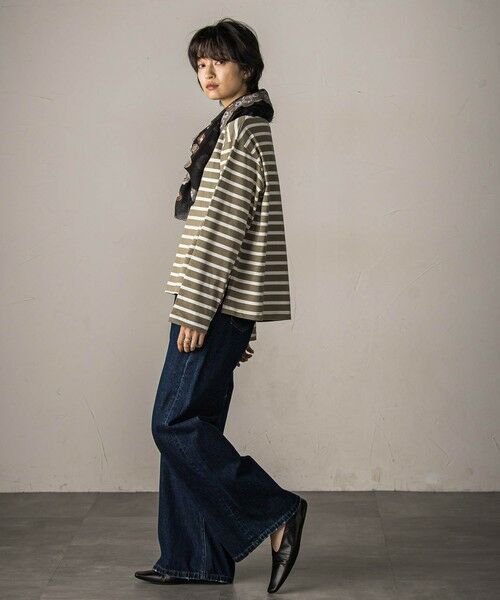 MAYSON GREY / メイソングレイ カットソー | 【WEB限定】ボーダーロングTシャツ≪洗濯機で洗える≫ | 詳細4