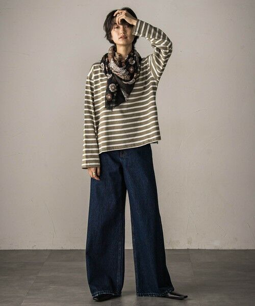 MAYSON GREY / メイソングレイ カットソー | 【WEB限定】ボーダーロングTシャツ≪洗濯機で洗える≫ | 詳細5