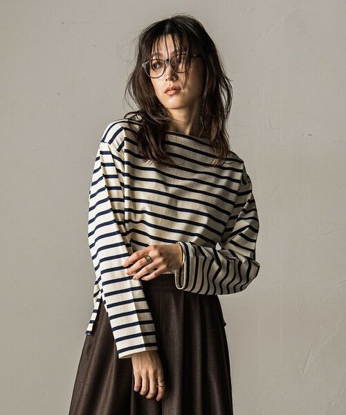 MAYSON GREY / メイソングレイ カットソー | 【WEB限定】ボーダーロングTシャツ≪洗濯機で洗える≫ | 詳細12