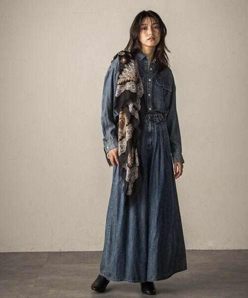 MAYSON GREY / メイソングレイ その他パンツ | バイオシルクデニムフレアパンツ≪洗濯機で洗える/セットアップ対応≫ | 詳細4