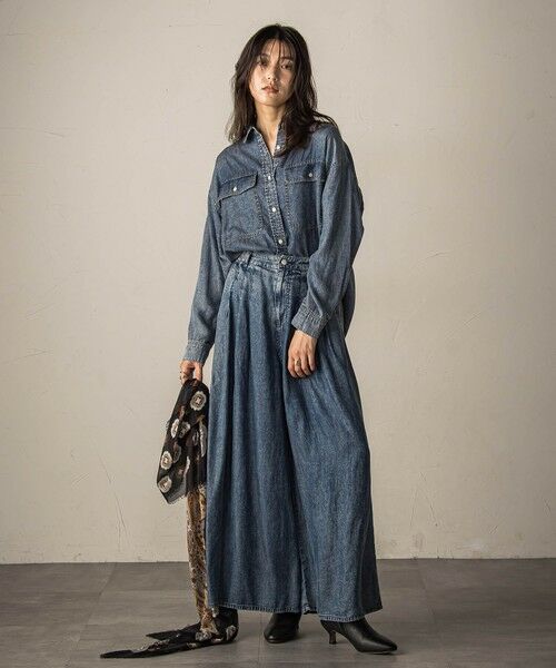 MAYSON GREY / メイソングレイ その他パンツ | バイオシルクデニムフレアパンツ≪洗濯機で洗える/セットアップ対応≫ | 詳細5