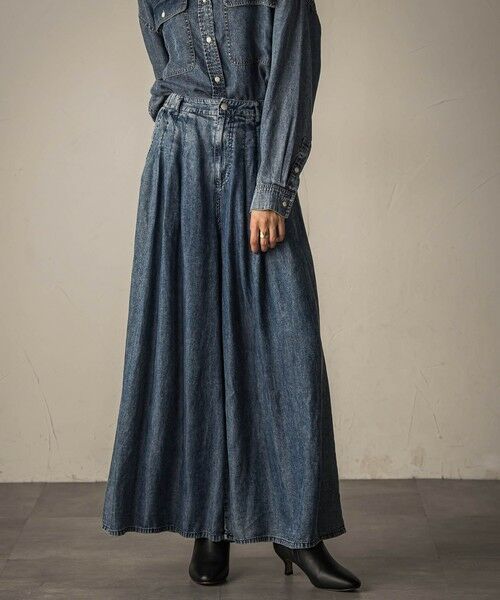 MAYSON GREY / メイソングレイ その他パンツ | バイオシルクデニムフレアパンツ≪洗濯機で洗える/セットアップ対応≫ | 詳細1