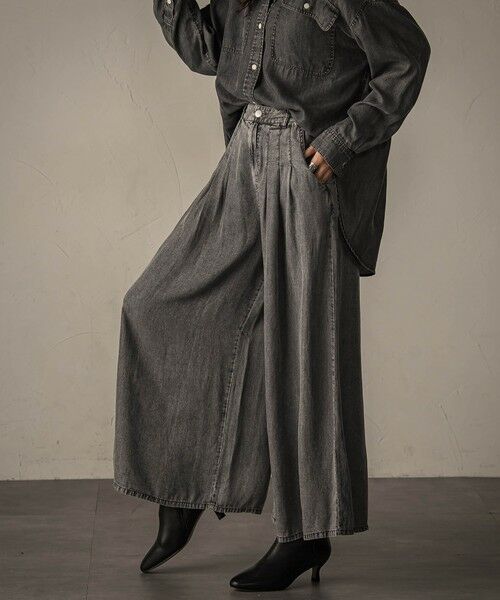 MAYSON GREY / メイソングレイ その他パンツ | バイオシルクデニムフレアパンツ≪洗濯機で洗える/セットアップ対応≫ | 詳細15