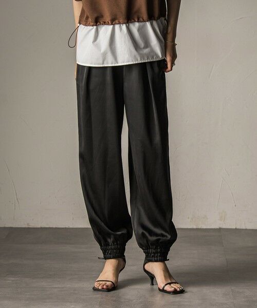 MAYSON GREY / メイソングレイ その他パンツ | 【WEB限定】サテンジョガーパンツ≪手洗い可能≫ | 詳細1