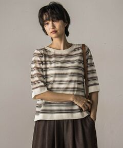 MAYSON GREY / メイソングレイ ニット・セーター | シアーマルチボーダーワイドニットプルオーバー≪手洗い可能≫