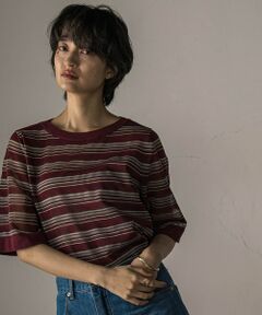 MAYSON GREY / メイソングレイ ニット・セーター | シアーマルチボーダーワイドニットプルオーバー≪手洗い可能≫